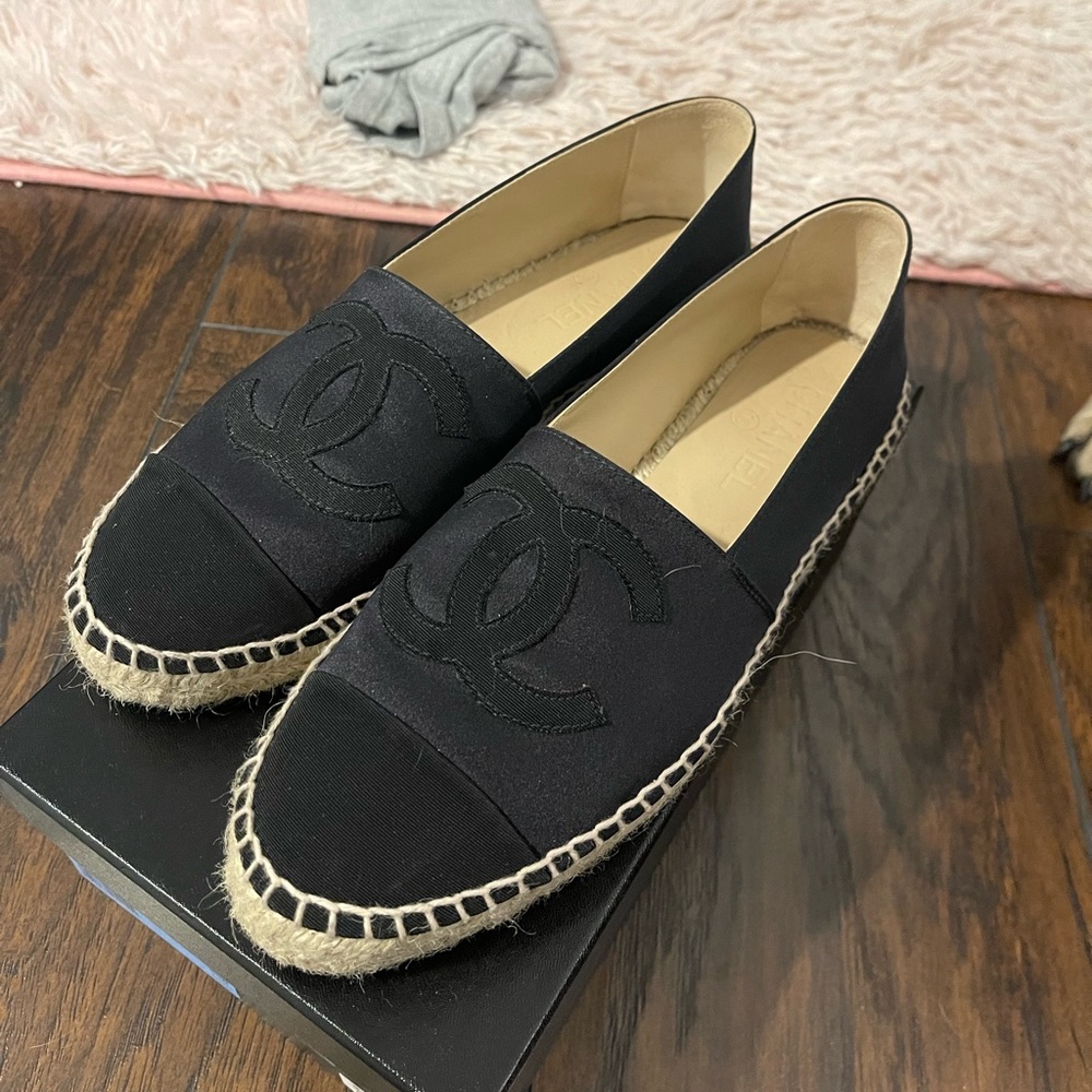 Chanel Satin Espadrilles *SOLD OUTSIDE POSHMARK*